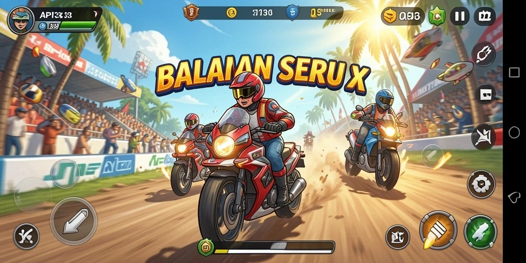Gameplay Racing yang mendebarkan dan penuh aksi di API33.
