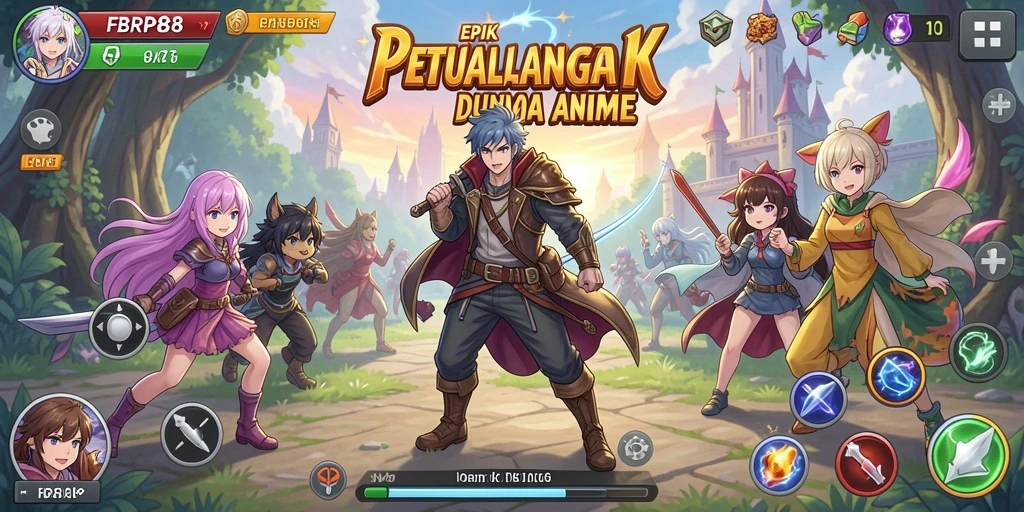Gameplay FBRP88 yang menampilkan aksi seru dan karakter anime.