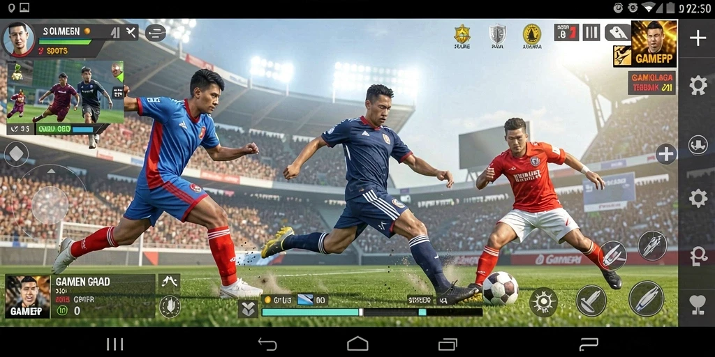 Tampilan gameplay GAMERP yang menarik dalam pertandingan olahraga.
