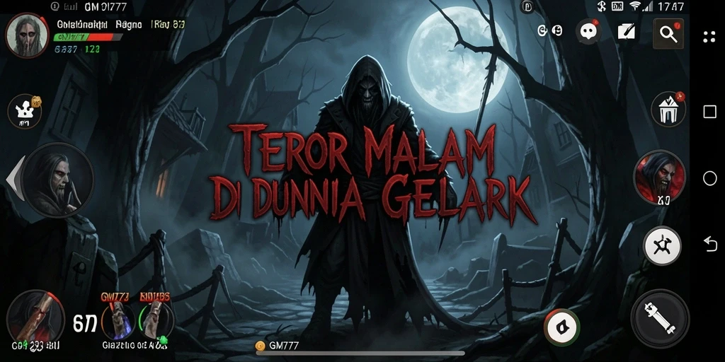 Screenshot utama GM777 menampilkan momen mencekam dalam gameplay horor.