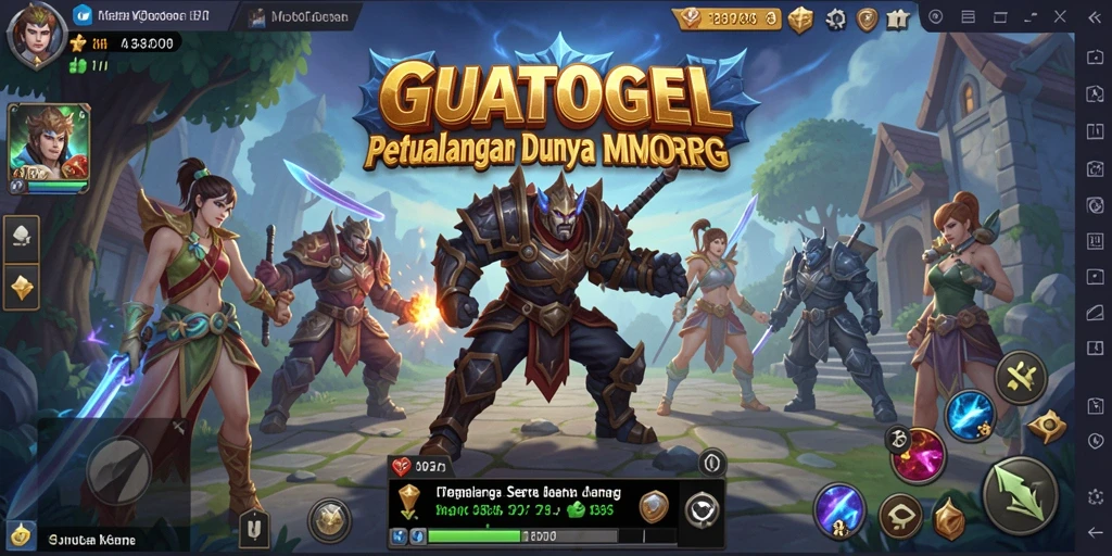 Tangkapan layar GUATOGEL menampilkan aksi pertempuran seru di dunia MMORPG.