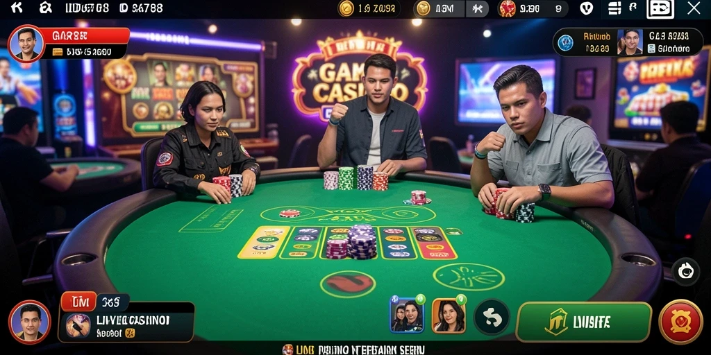 Screenshot gameplay Live Casino ID6788 yang menegangkan dan interaktif.
