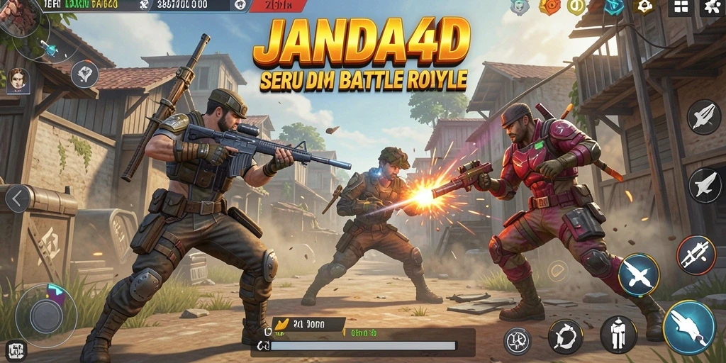 Tampilan utama gameplay JANDA4D dalam aksi pertarungan Battle Royale.