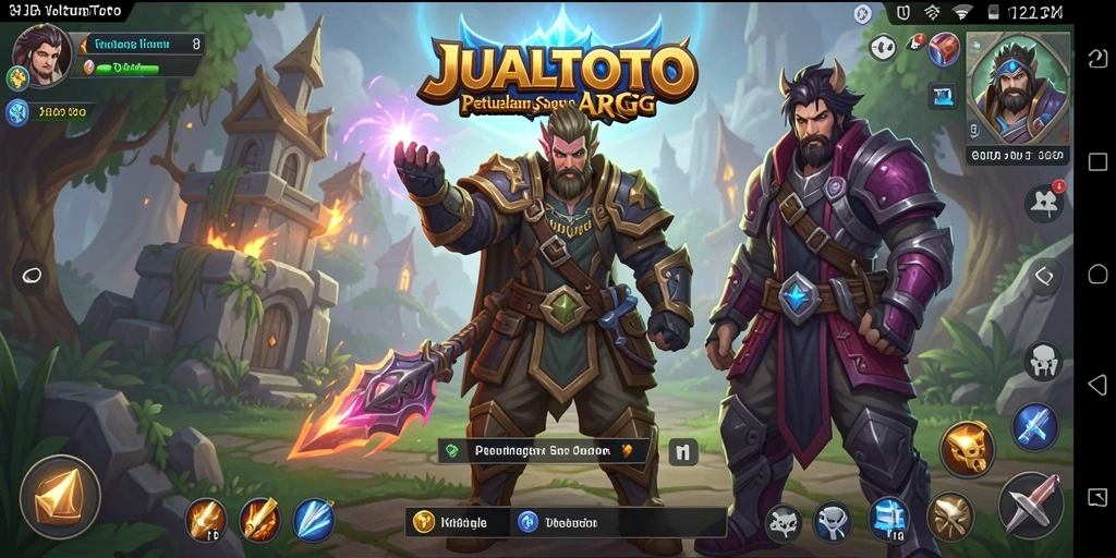 Screenshot gameplay JUALTOTO menunjukkan aksi pertarungan yang mendebarkan.