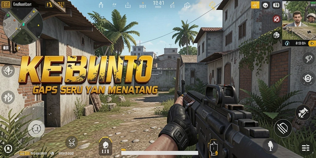 Tangkapan layar gameplay KEBUNTOTO menampilkan aksi tembak-menembak yang intens.