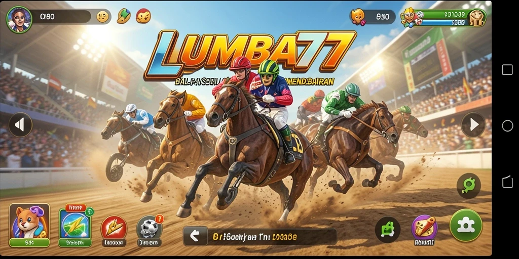 Screenshot gameplay LUMBA77 yang menunjukkan balapan seru dan cepat.