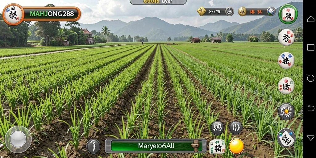 Tampilan gameplay menarik dari MAHJONG288 dalam bertani.