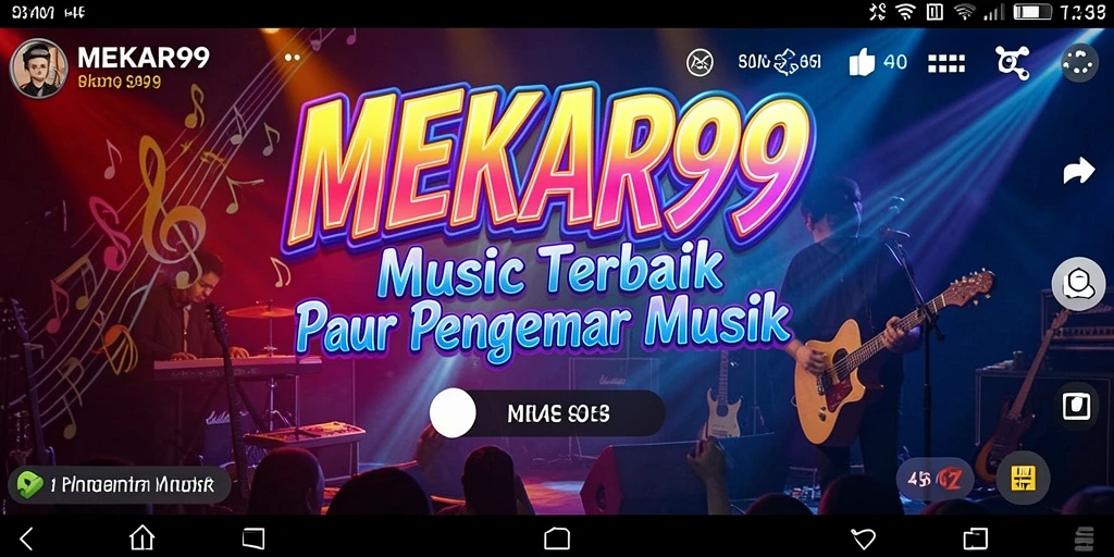 Tampilan seru gameplay MEKAR99 dengan berbagai genre musik.