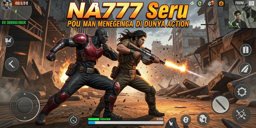 Screenshot gameplay NA777 menampilkan pertempuran epik antara karakter dalam aksi.