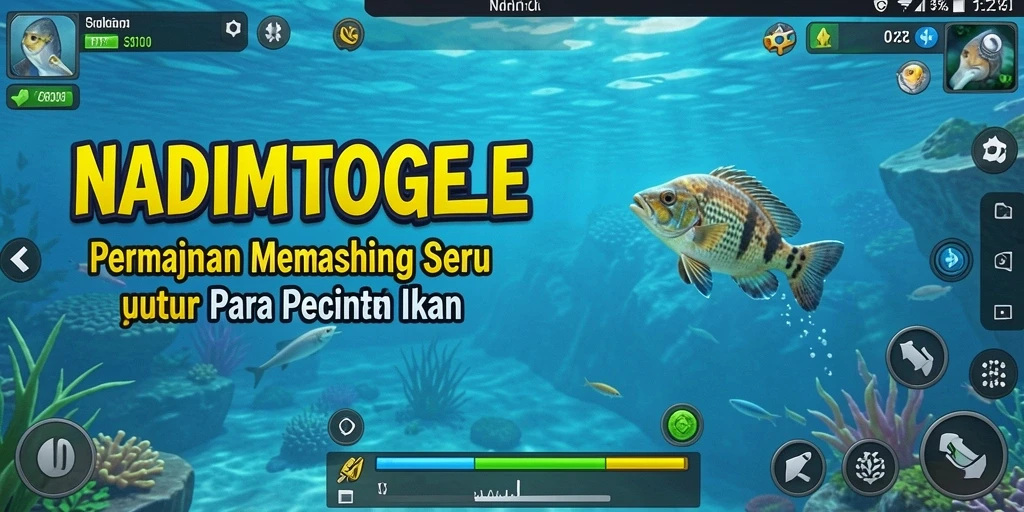Tampilan gameplay <strong>NADIMTOGEL</strong> yang menarik saat memancing ikan di laut.