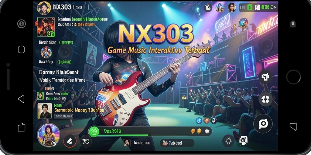 Tampilan gameplay NX303 yang menyenangkan dengan alat musik virtual.