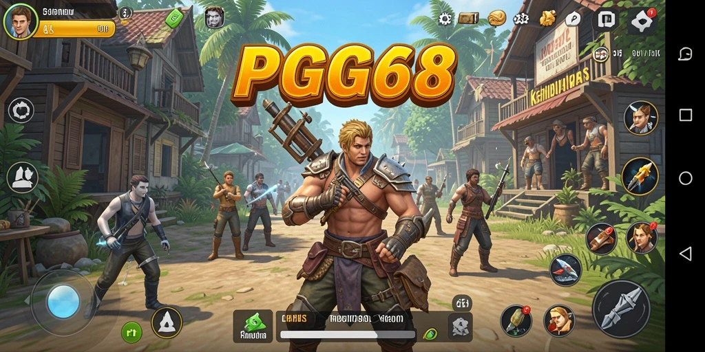 Screenshot gameplay PGG68 menunjukkan interaksi karakter dalam simulasi kehidupan.