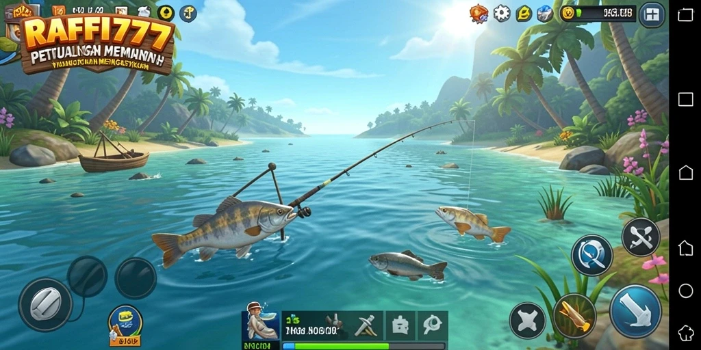 Screenshot gameplay RAFFI777 menampilkan keseruan memancing.