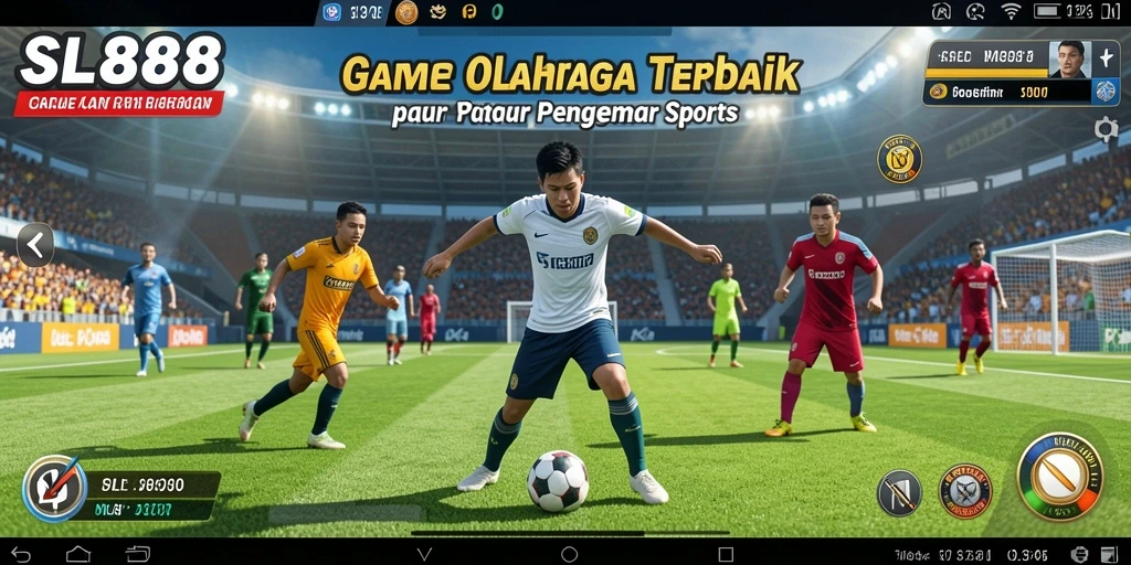 Tangkapan layar SL888 menampilkan aksi olahraga yang mendebarkan dan interaktif.