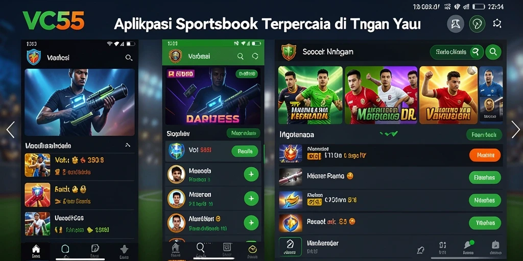 Tangkapan layar VC55 menampilkan antarmuka aplikasi Sportsbook yang menarik.